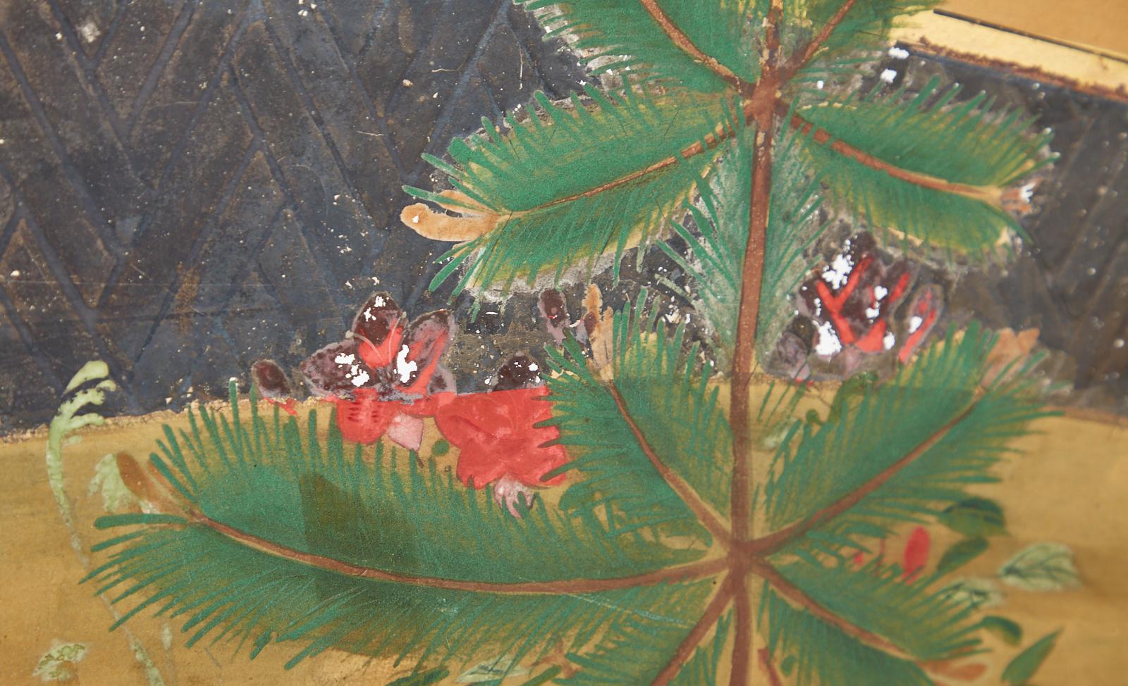 Japanese Two-Panel Showa Screen Birds under Cherry Tree 5