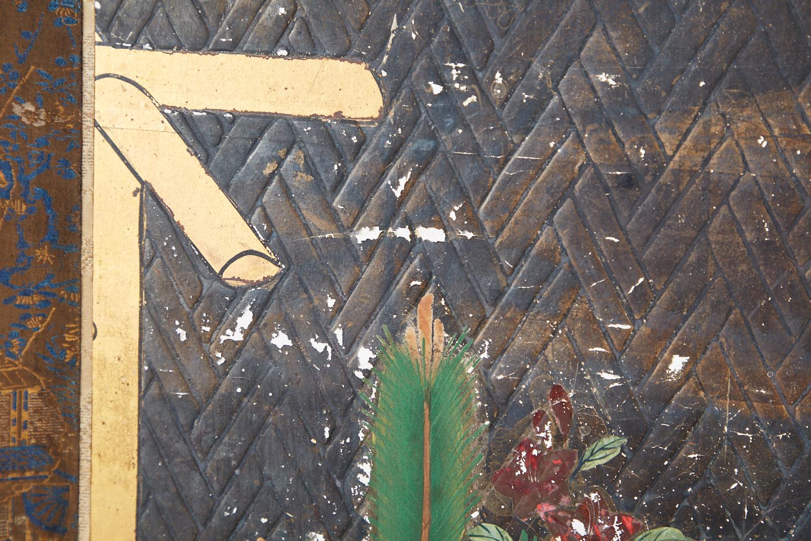 Japanese Two-Panel Showa Screen Birds under Cherry Tree 6