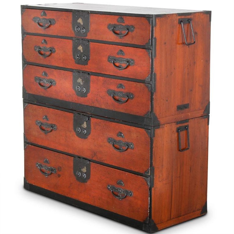 Japanese Two Section Tansu from Nihonmatsu Meiji Era at 1stDibs