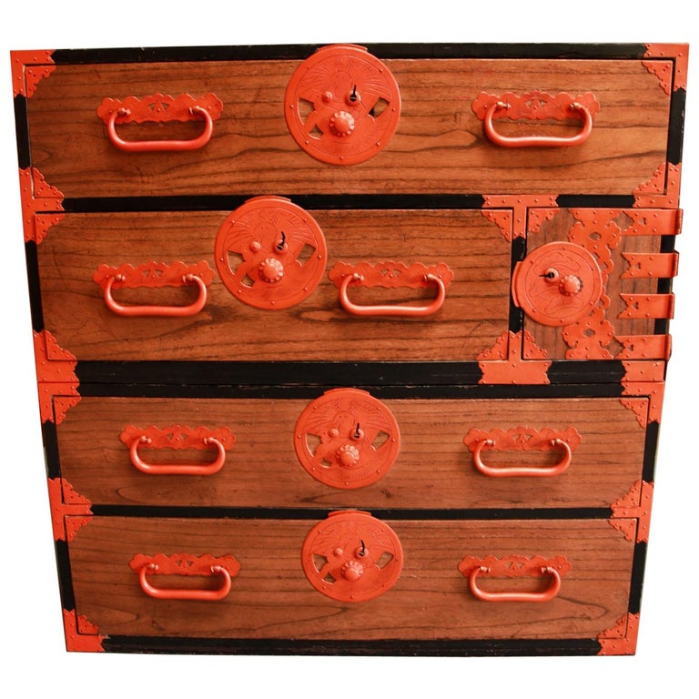 Japanese Two Section Tohoku Kasane Tansu, Meiji, Late 19th Century For Sale
