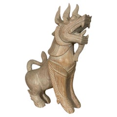 Vintage Japanese Unicorn Chinoiserie Qilin Statue