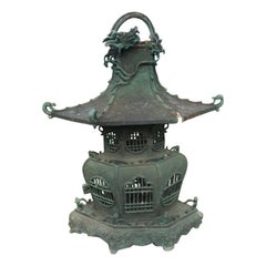 Japanese Unique Hand Cast Bronze "Dragon" Lantern