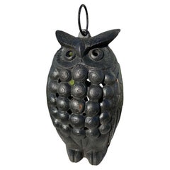 Vintage Japanese Unique Old Big Black Sassy "Owl" Lighting Lantern