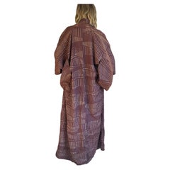 Japanese Unisex Silk Print Vintage Kimono
