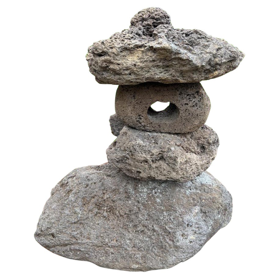 Pequeña linterna de piedra japonesa inusual 28 pulgadas , portátil