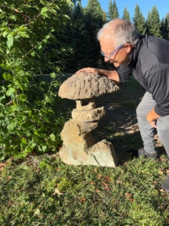 Japanese Unusual Stone Spirit Lantern 35 Inches , portable