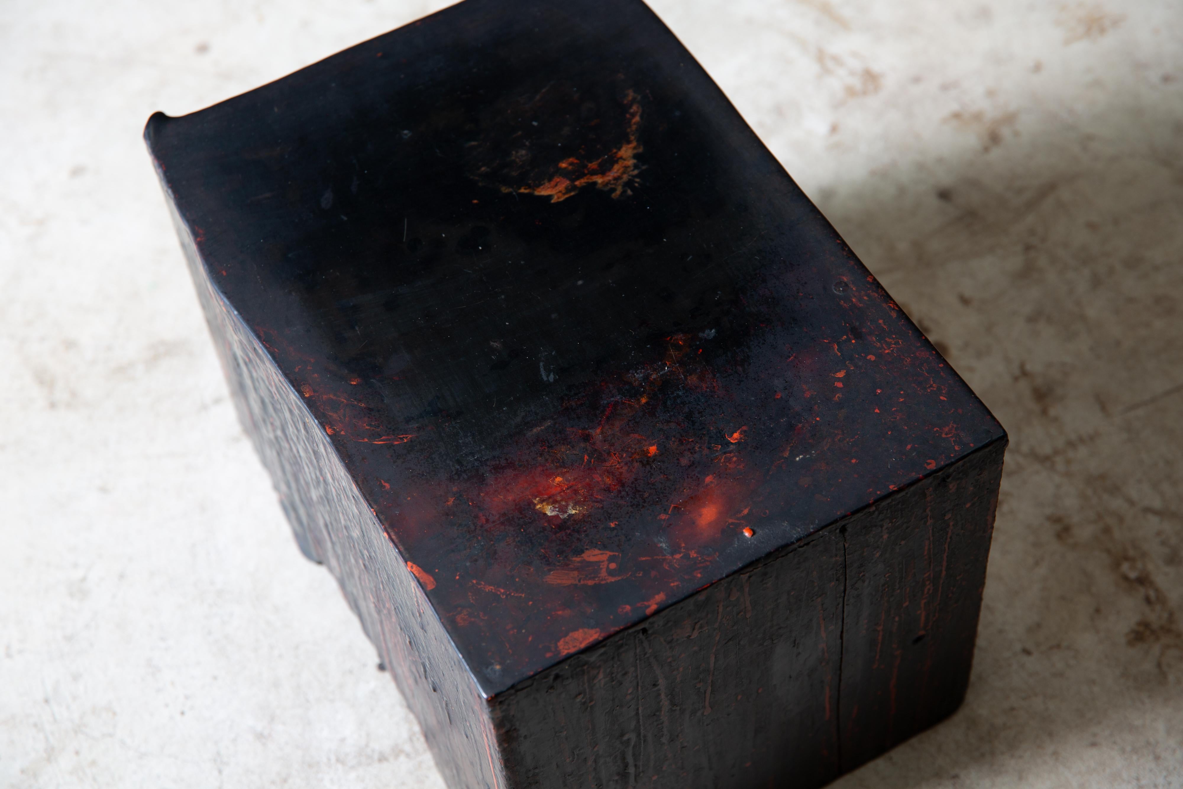 Japanese Urushi craftsman's workbench w/ drawers, box chest of drawers wabi sabi For Sale 3