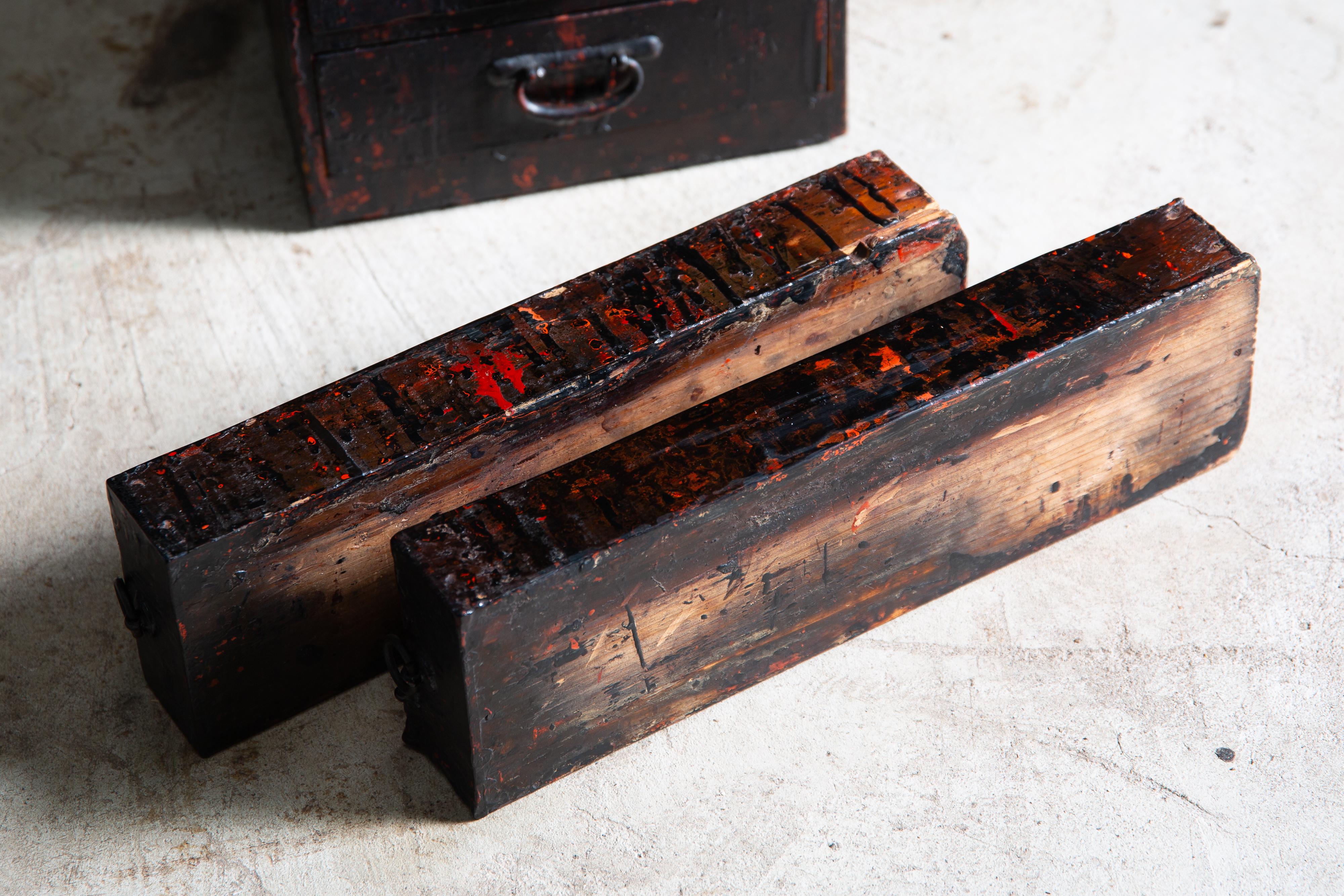 Japanese Urushi craftsman's workbench w/ drawers, box chest of drawers wabi sabi For Sale 8