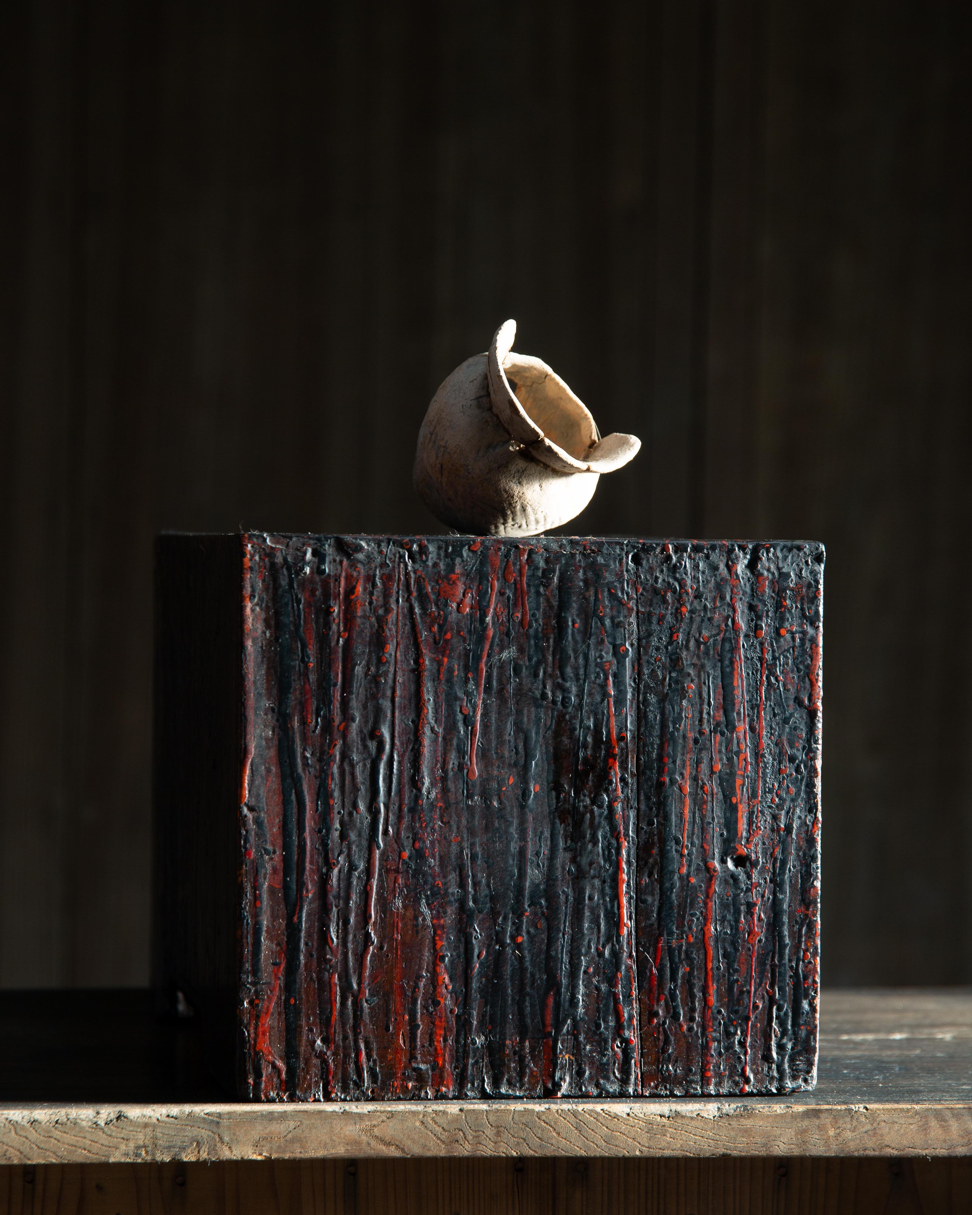 Folk Art Japanese Urushi craftsman's workbench w/ drawers, box chest of drawers wabi sabi For Sale