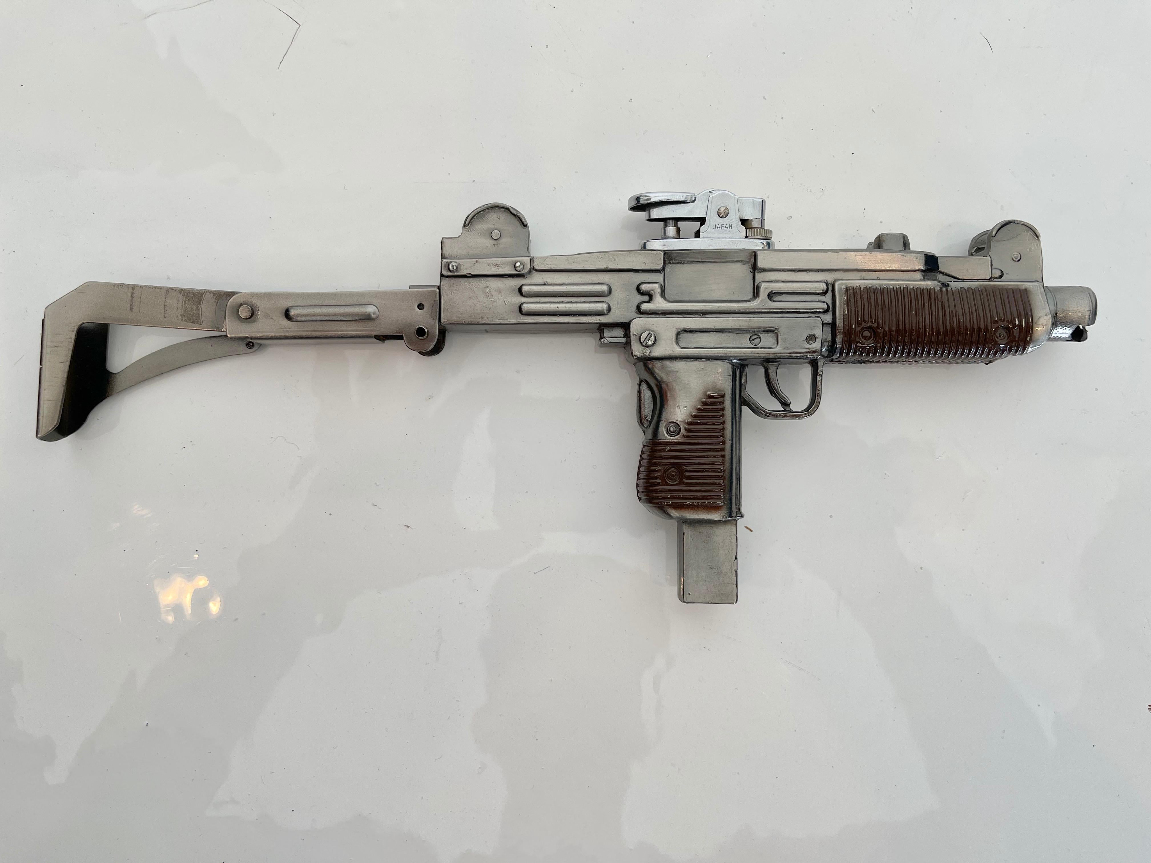 Late 20th Century Japanese Uzi Gun Tabletop Lighter
