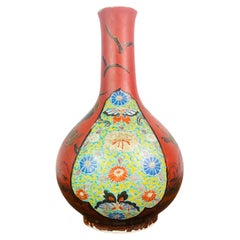 Japanische Vase aus lackiertem Porzellan Imari Arita Hichozan Shinpo – Japan Meiji 19. Jahrhundert