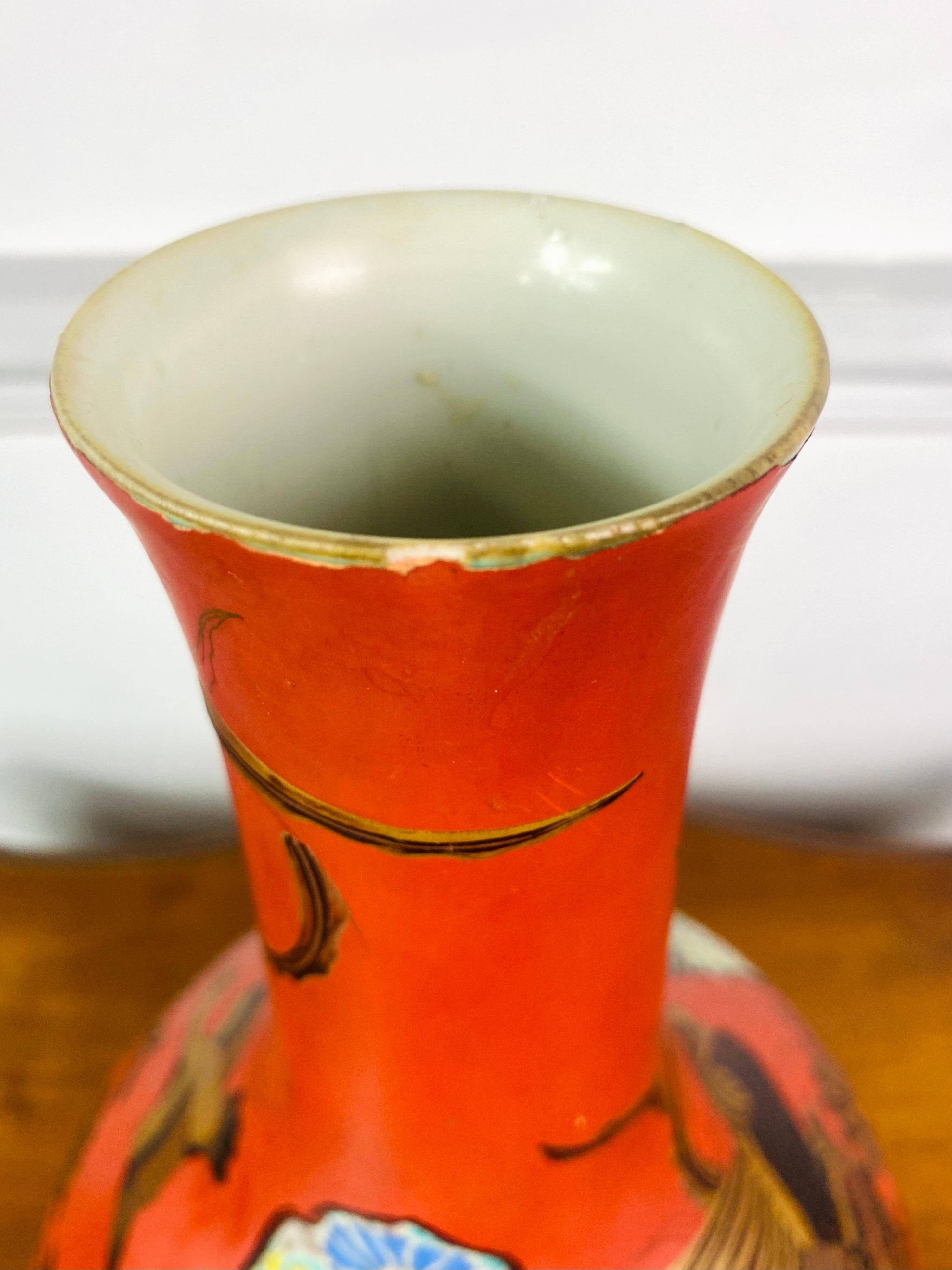 Japanese Vase Lacquered Porcelain Imari Arita Hichozan Shinpo - Japan Meiji 19th For Sale 3