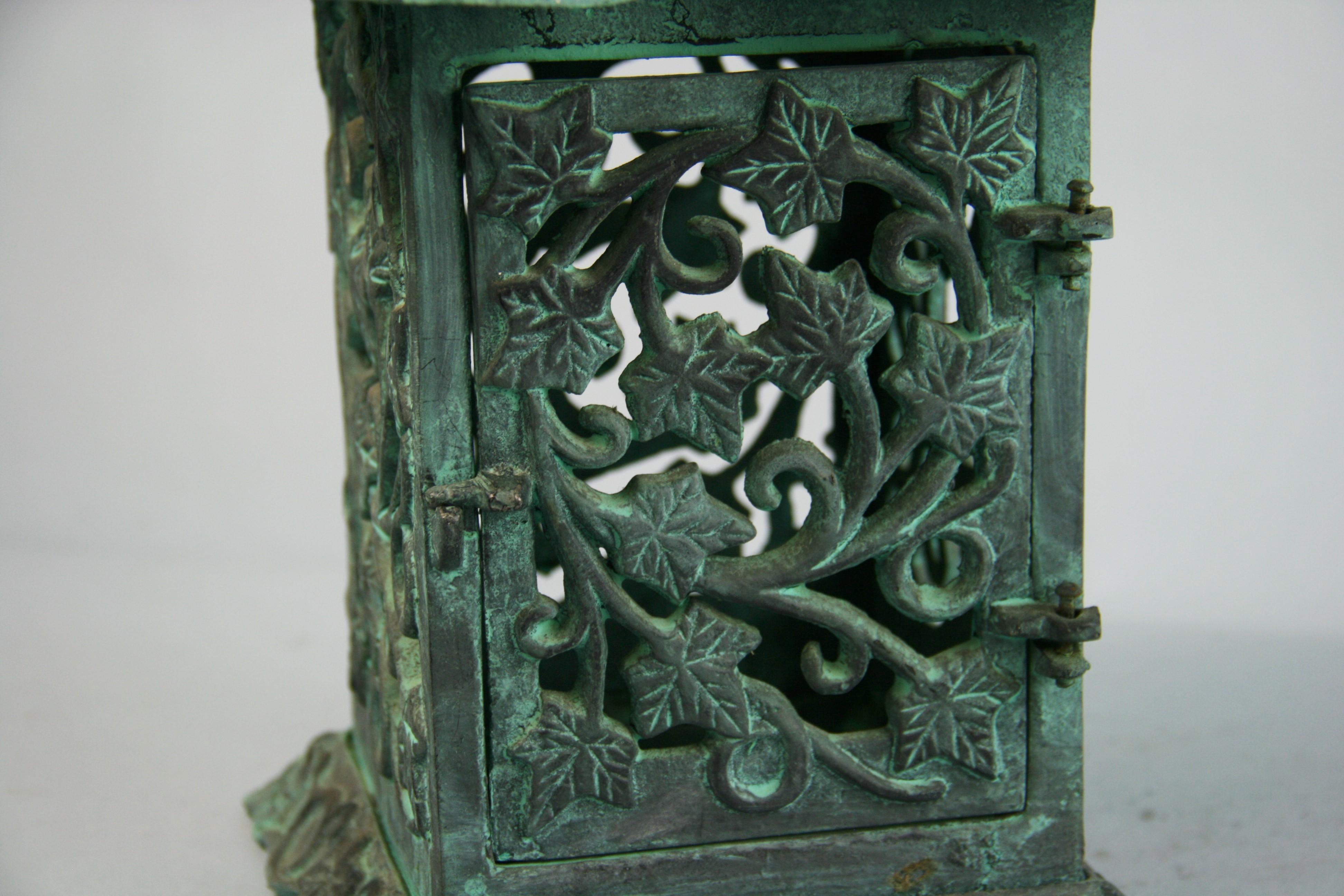 vintage cast iron candle lantern