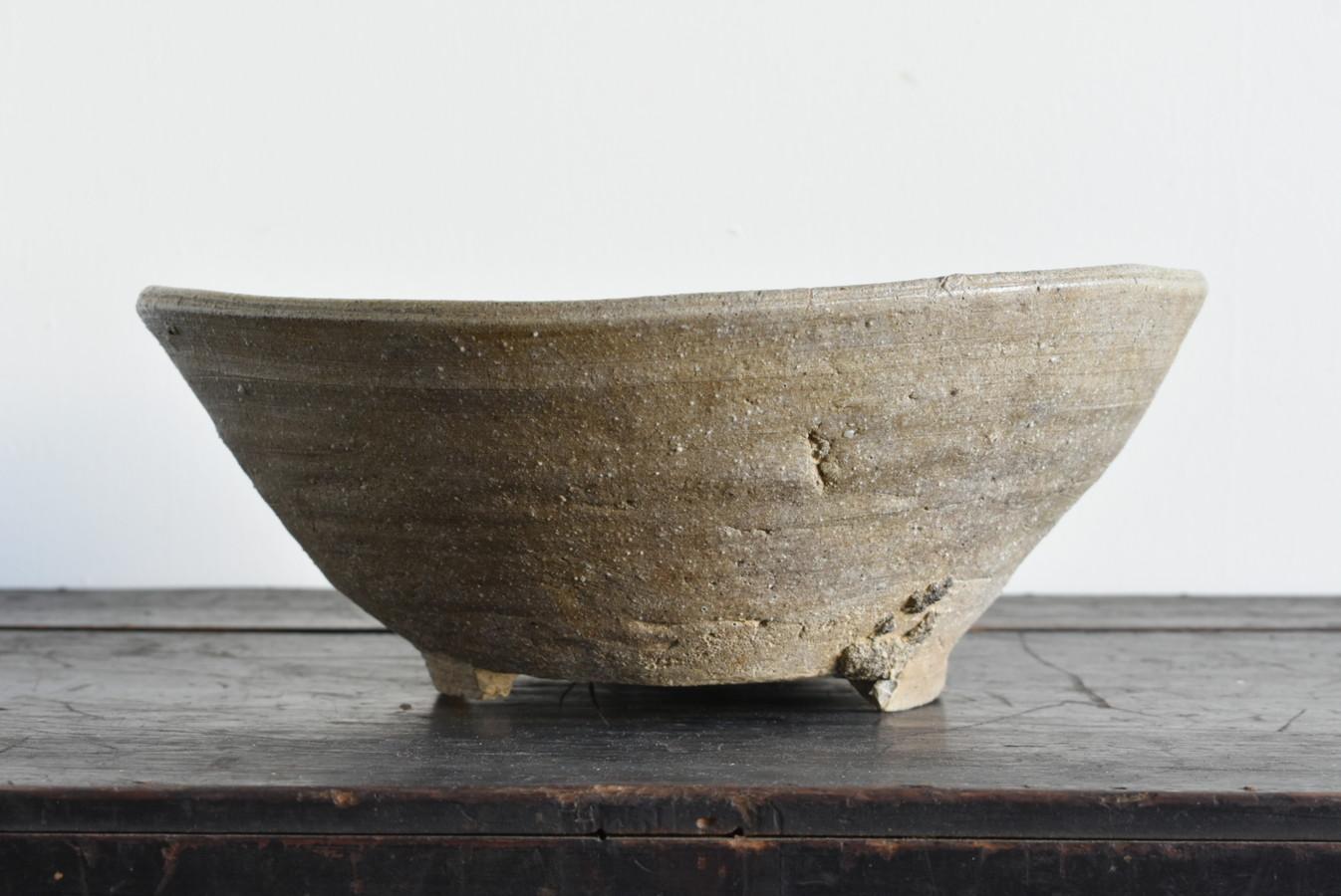 Japanese Very Old Antique Pottery Bowl/1100s-1250/Rare Wabi-Sabi Vase In Good Condition In Sammu-shi, Chiba