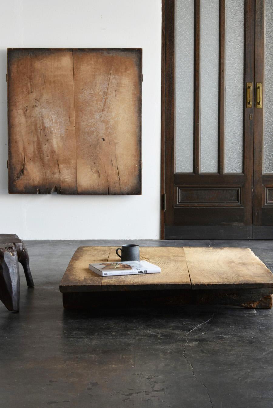 Japanese Very Old Wooden Low Table/1868-1920/Wabisabi Table/Exhibition Stand 13