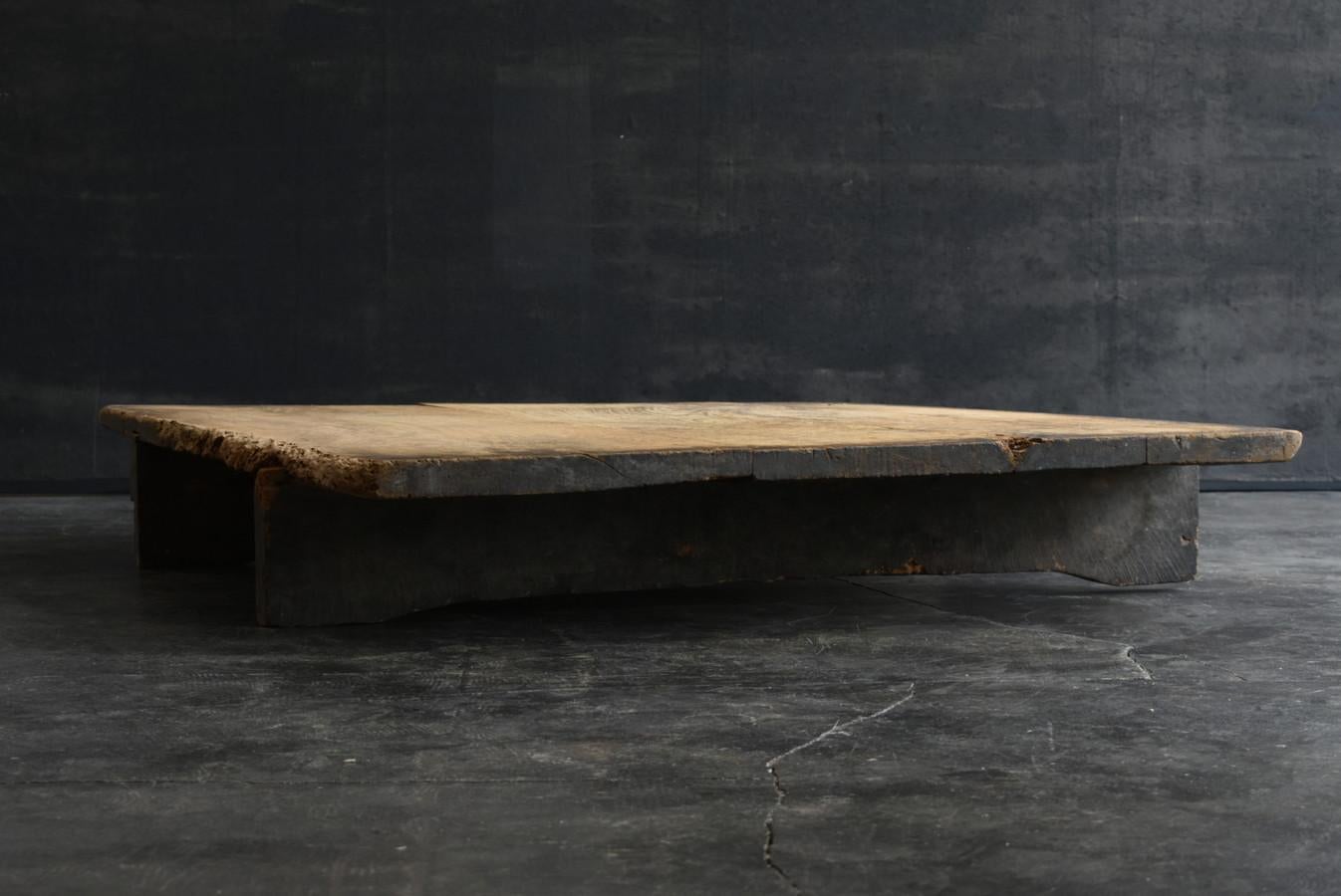 Japanese Very Old Wooden Low Table/1868-1920/Wabisabi Table/Exhibition Stand 2