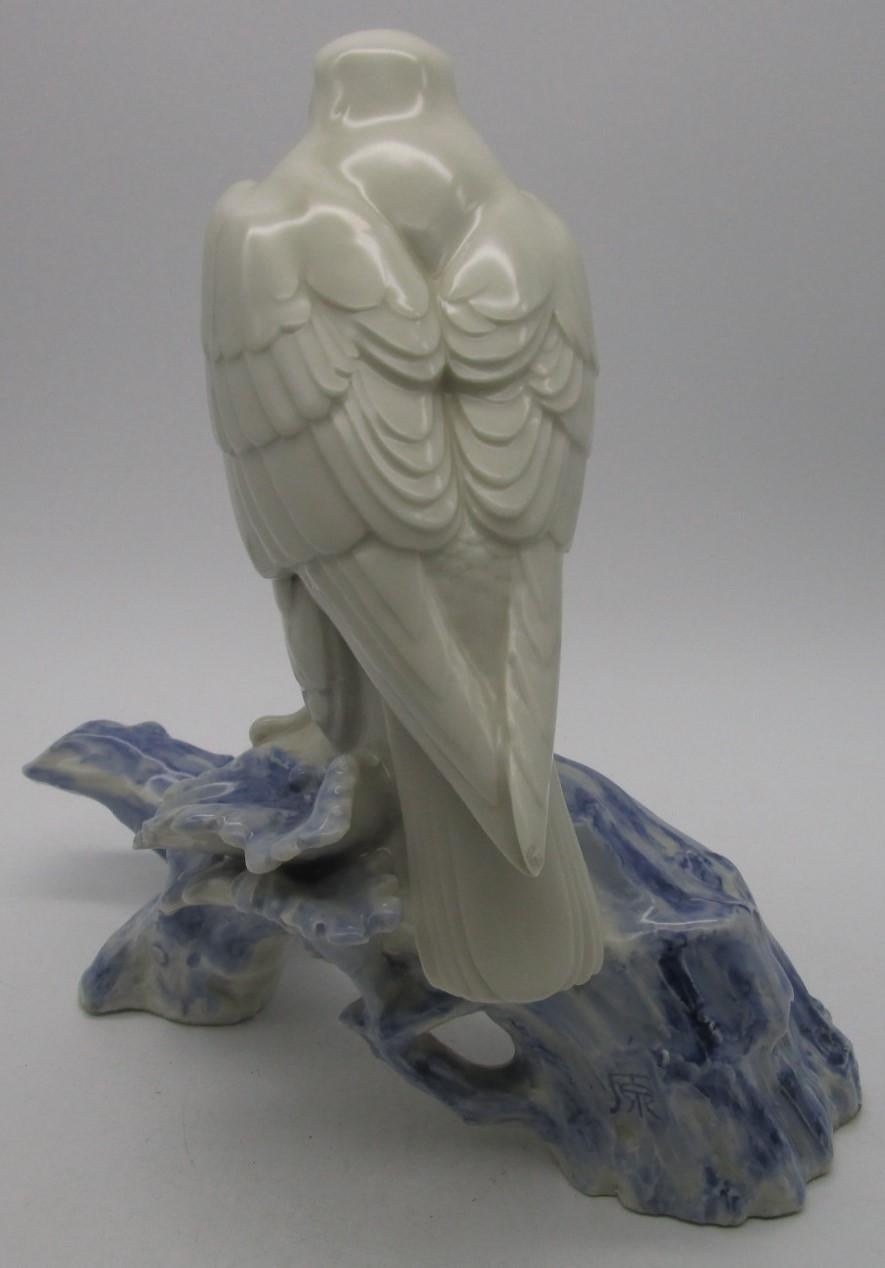 Mid-20th Century Japanese Vintage Blue White Porcelain Sculptue, circa 1930 For Sale