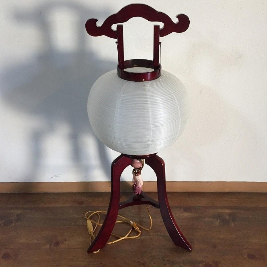 Mid-Century Modern Japanese Vintage Buddhist Chochin Lantern Floor Lamp by SUZUKI ANDON Signed 政和  For Sale