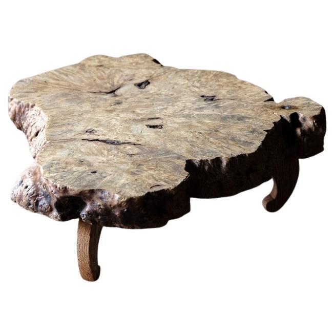 Expositor Vintage Japonés de Madera de Burl, Periodo Showa Temprano '1926-'