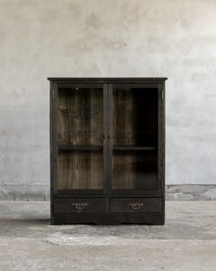 Japanese Vintage Cabinet with Glass Doors, Early Showa Period “1926–”