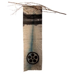 Japanese Vintage Cotton Flag, Wabi Sabi, 19th Century
