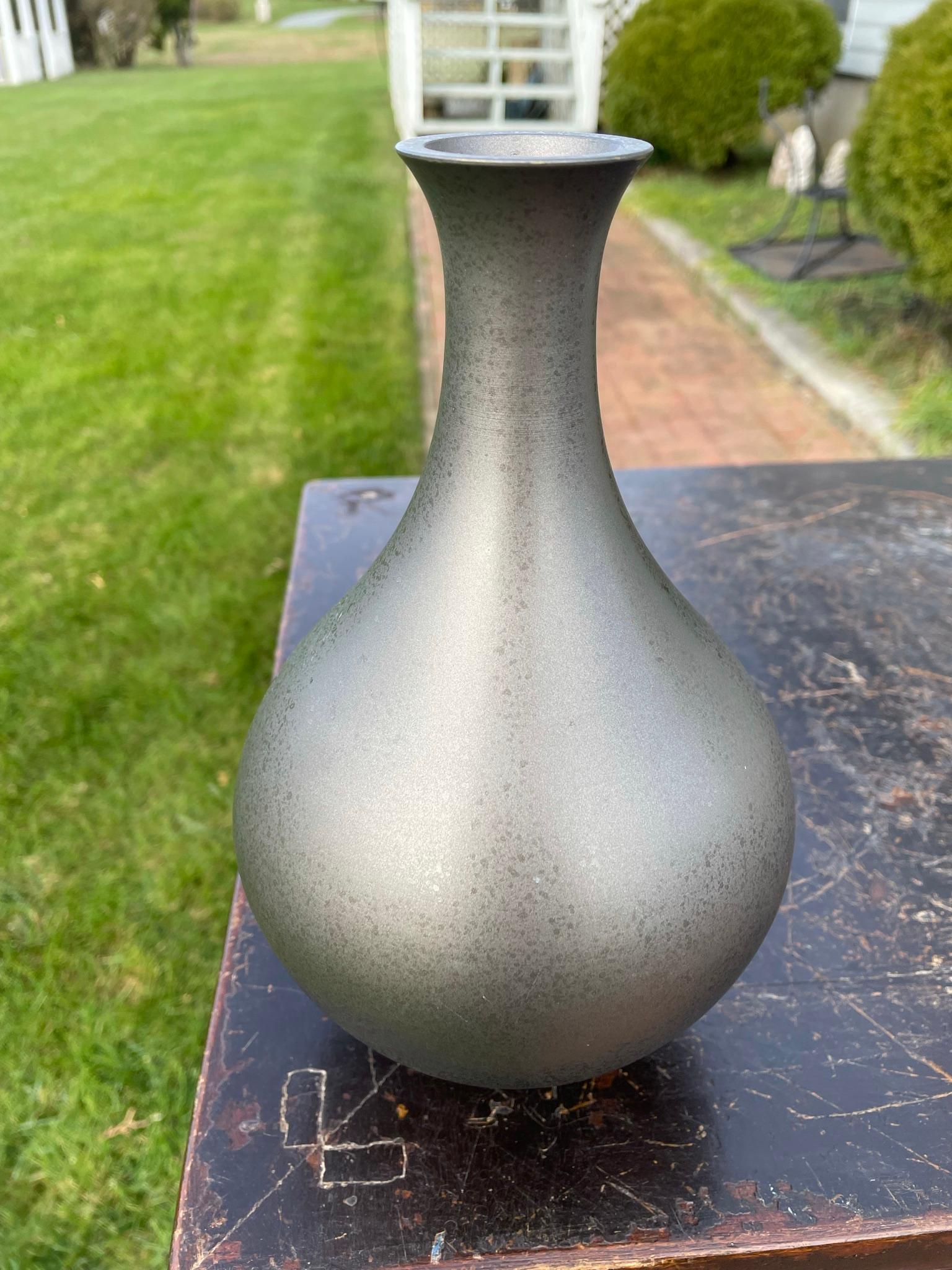 Japanese Vintage Flying Cranes Bronze Vase 6