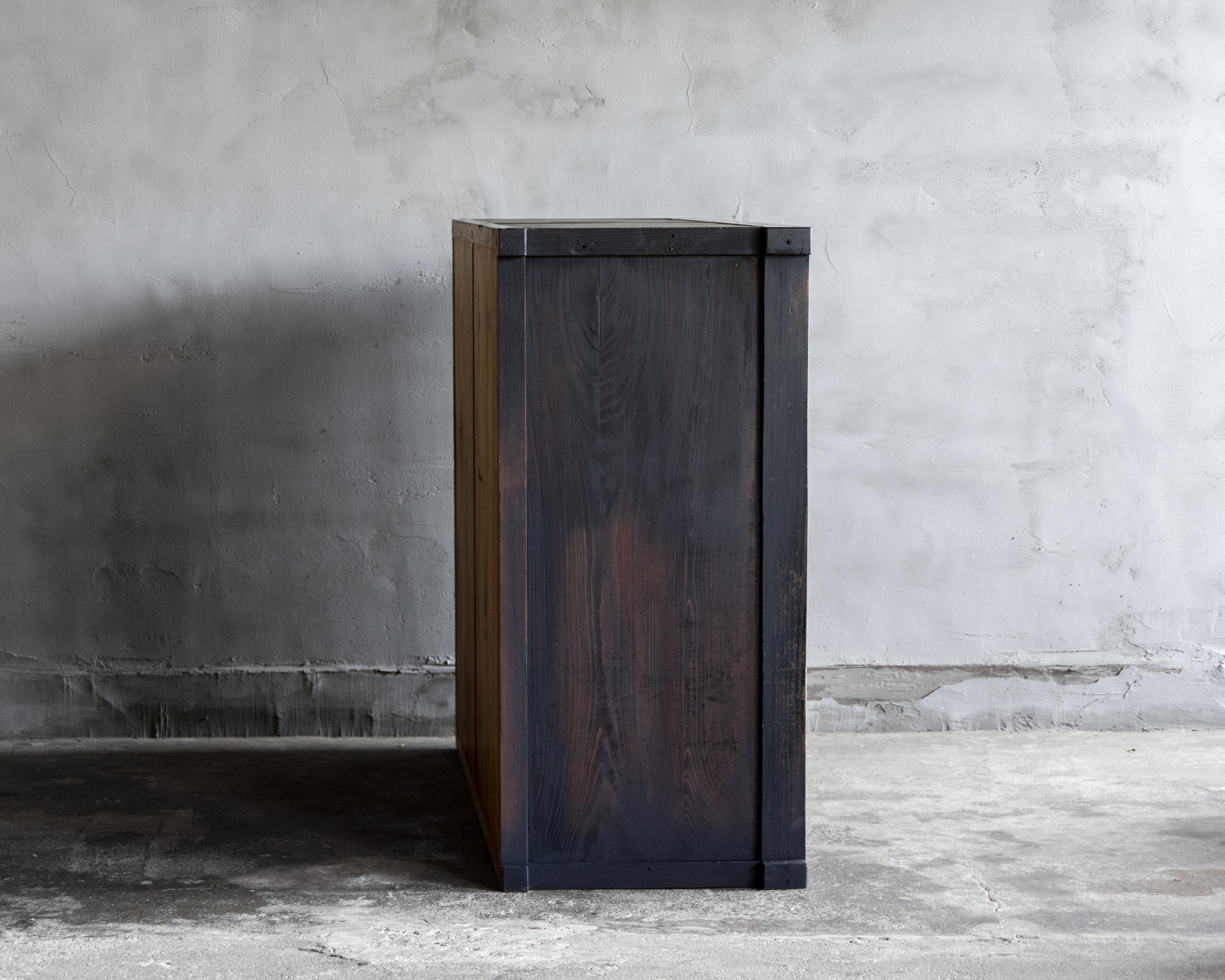 Japanese Vintage Glass Sliding-Door Cabinet, Early Showa Period (1926–) For Sale 7