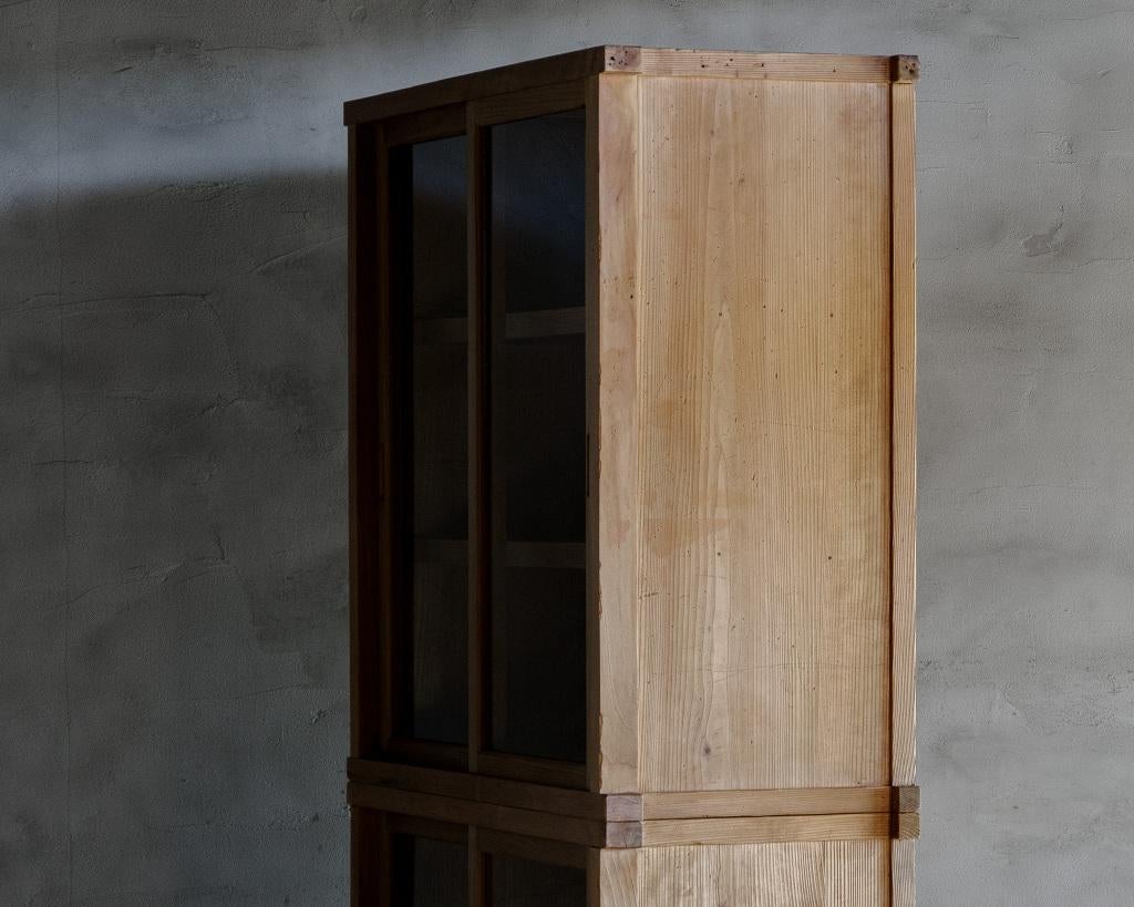 Japanese Vintage Glass Sliding Door Cupboard, Early Showa Period '1926-' 6