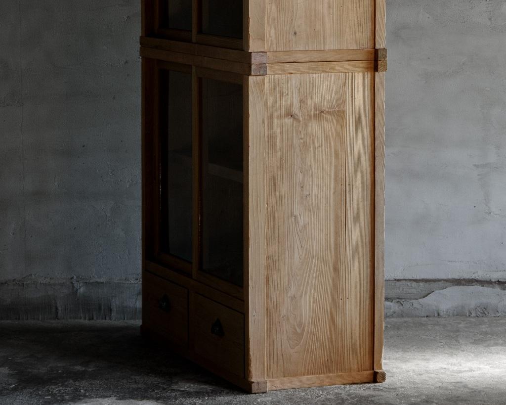 Japanese Vintage Glass Sliding Door Cupboard, Early Showa Period '1926-' 7