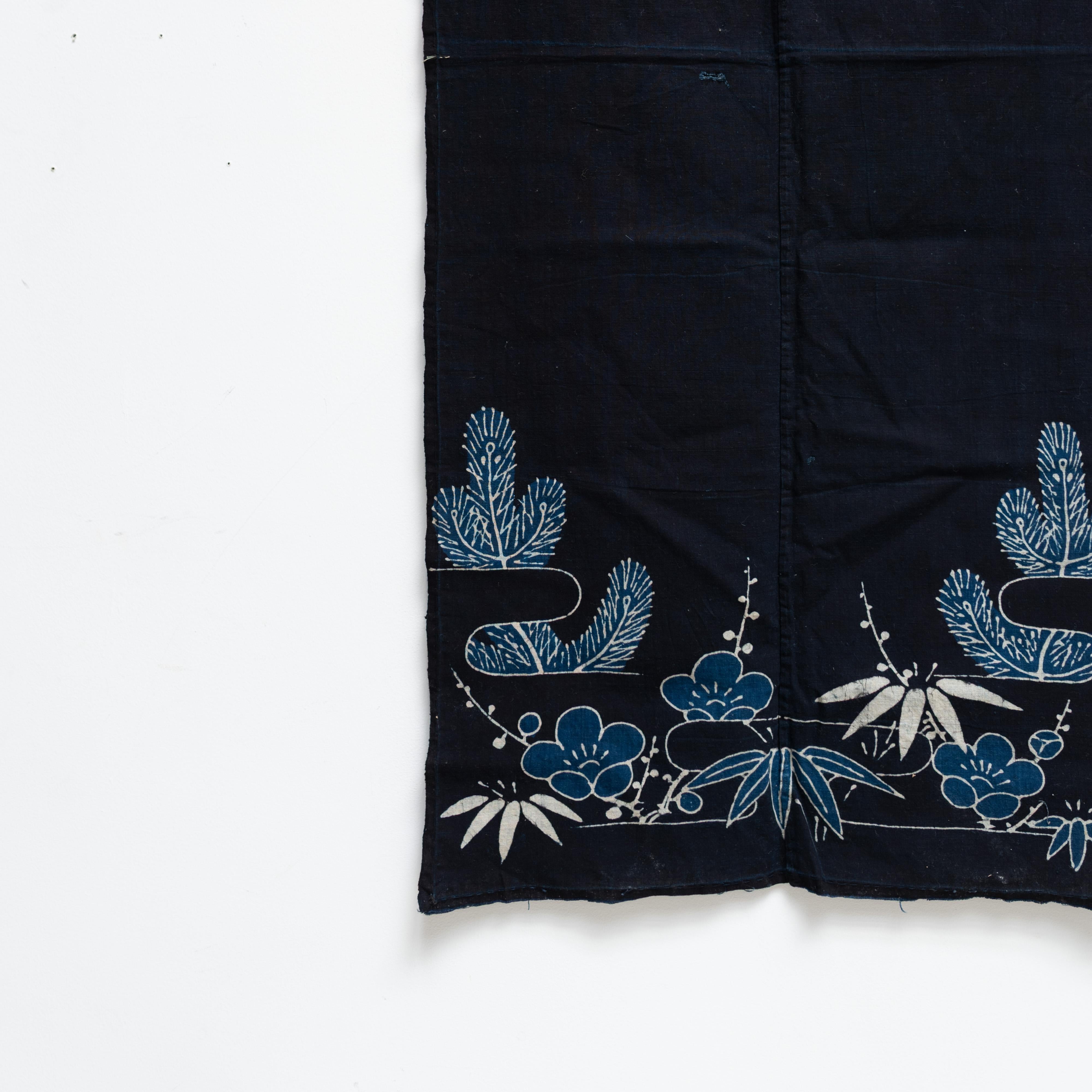 20th Century Japanese Vintage Indigo Fabric, Wabi Sabi, 1900s