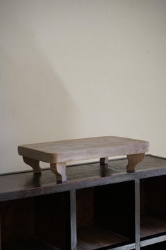 Portafiori vintage giapponese in legno di keyaki, anni ’50–’60, stile Japandi Wabi-Sabi