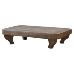 Japanese Vintage Keyaki Wood Flower Stand, 1950s–1960s, Japandi Wabi-Sabi