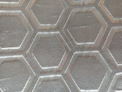 Japanese Vintage Kimono Silk Belt Hexagonal patternSilver 1960s