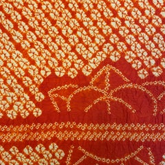 Japanese Vintage Kimono Silk Belt Nagoya-obi Red Shibori 1980s