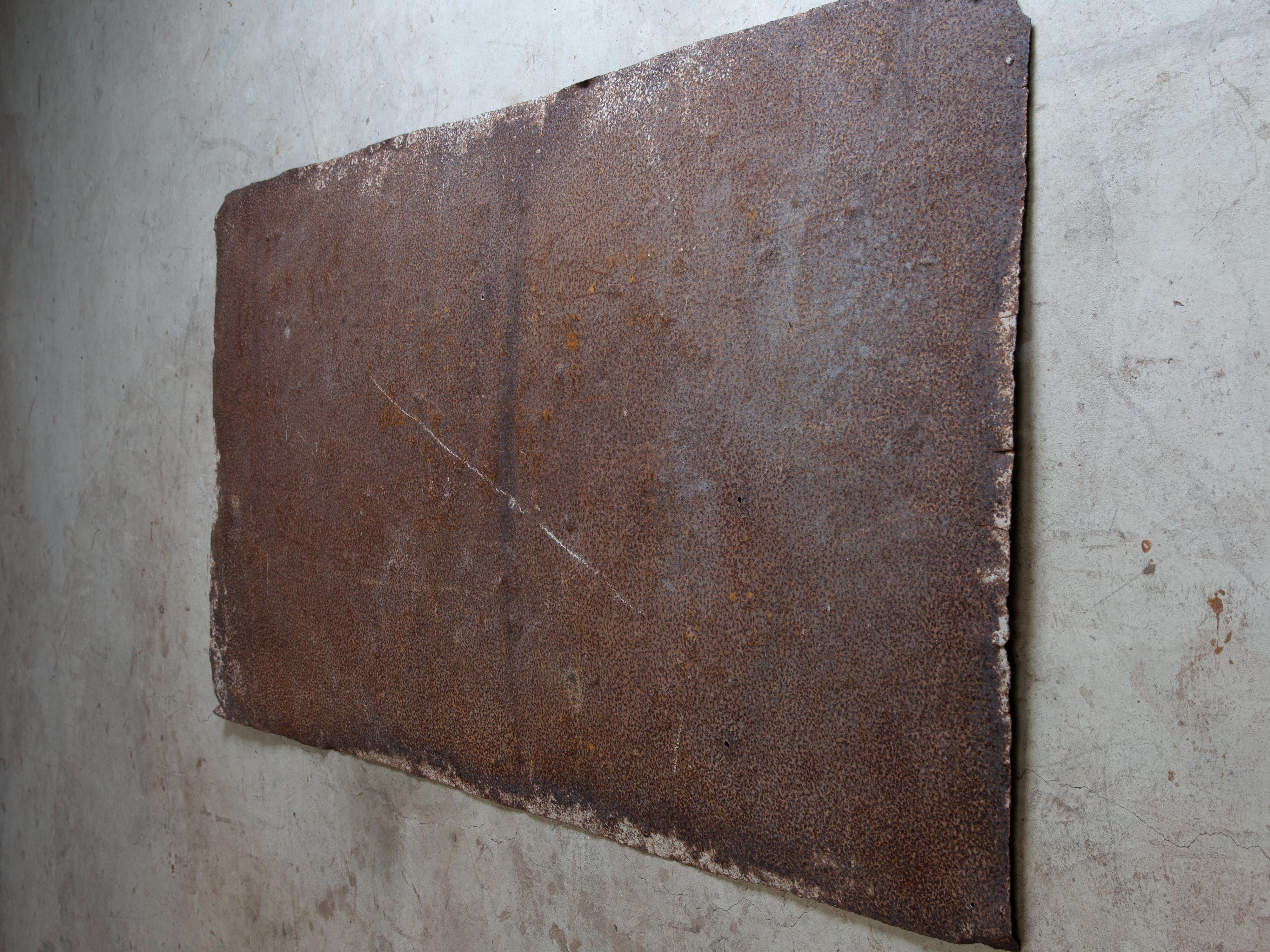 Japanese vintage large industrial rusty iron wall decor - wabi sabi objet d'art For Sale 4