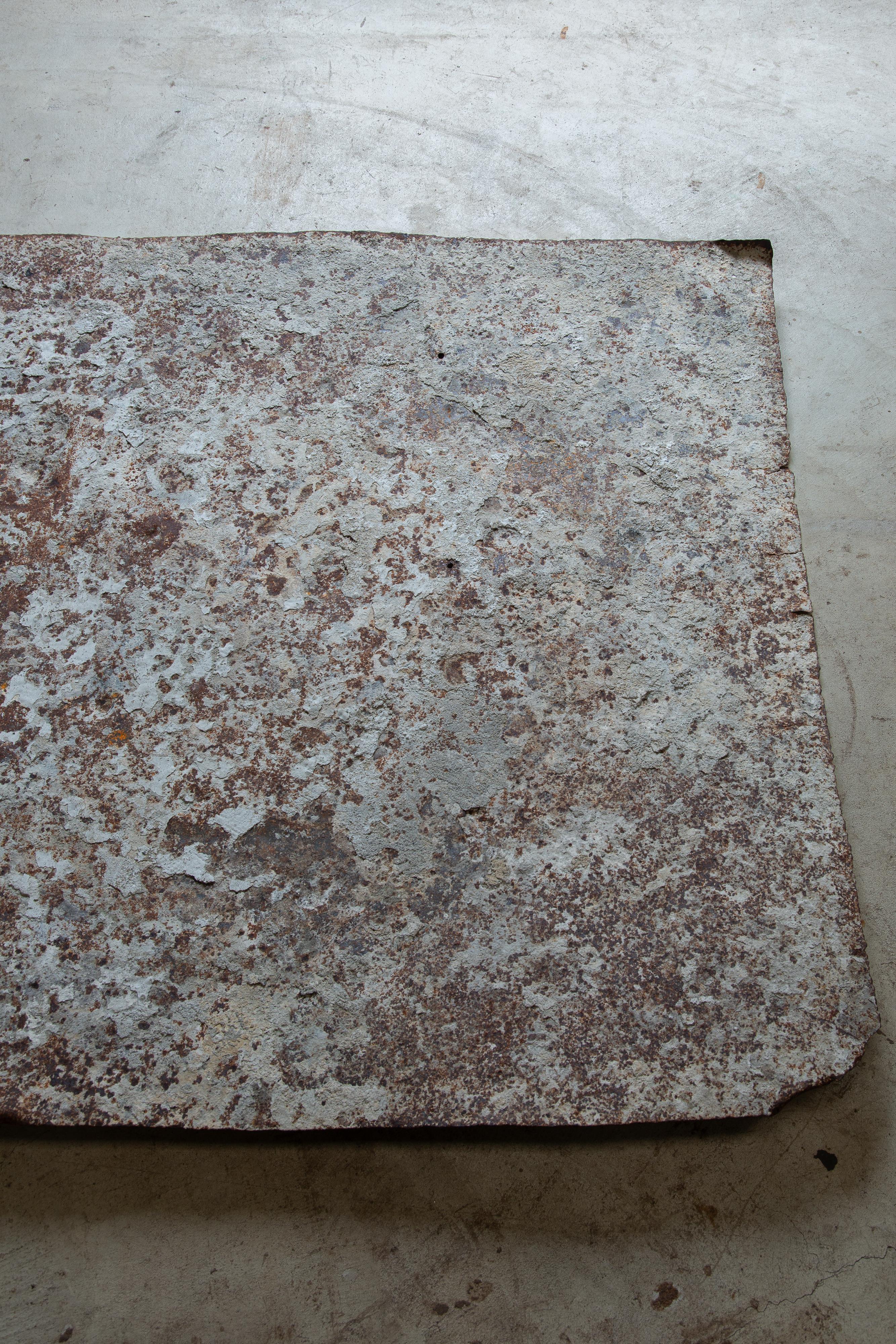 Japanese vintage large industrial rusty iron wall decor - wabi sabi objet d'art For Sale 9