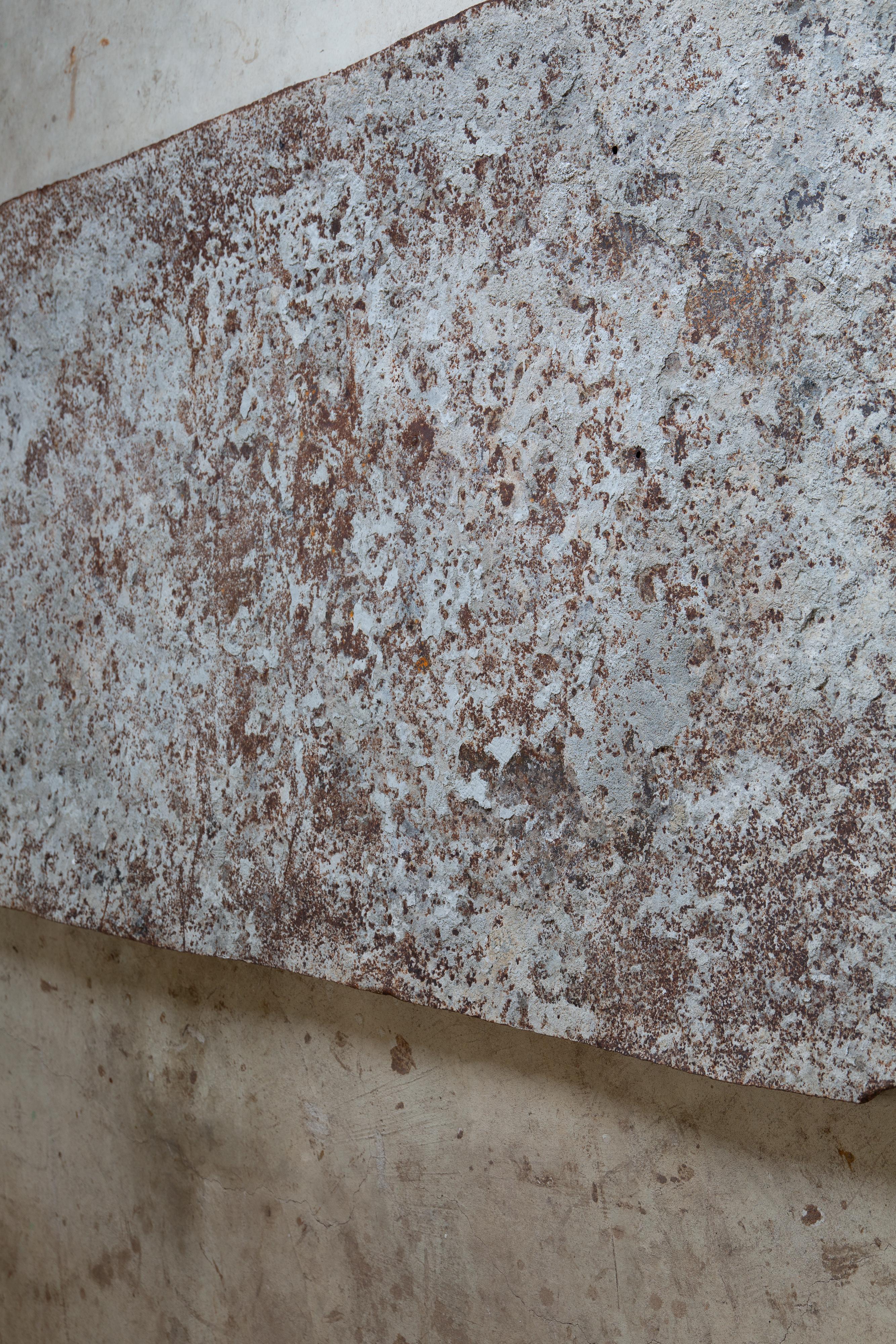 Japanese vintage large industrial rusty iron wall decor - wabi sabi objet d'art For Sale 10
