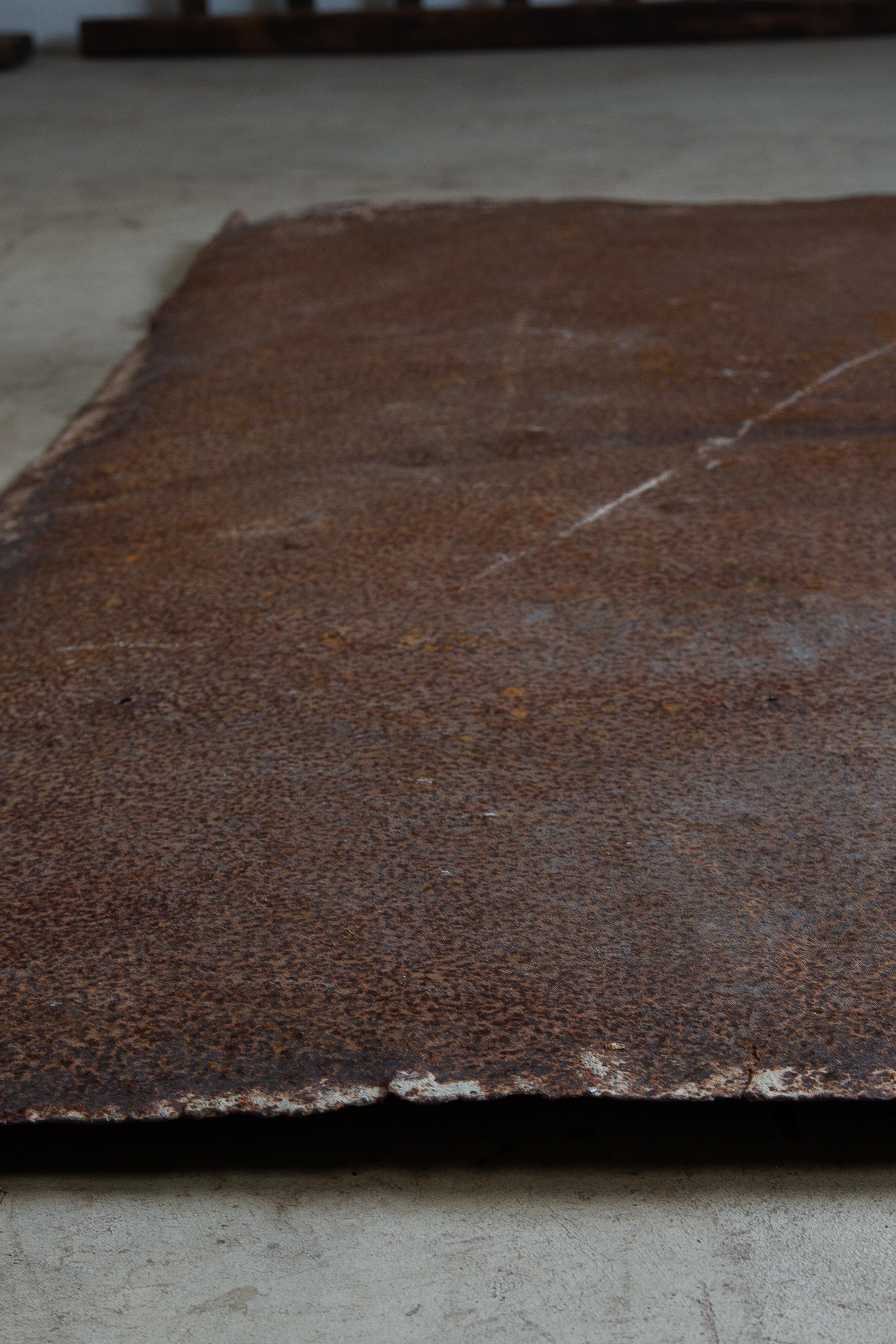 Japanese vintage large industrial rusty iron wall decor - wabi sabi objet d'art For Sale 5