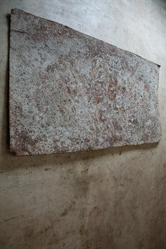 Japanese vintage large industrial rusty iron wall decor - wabi sabi objet d'art