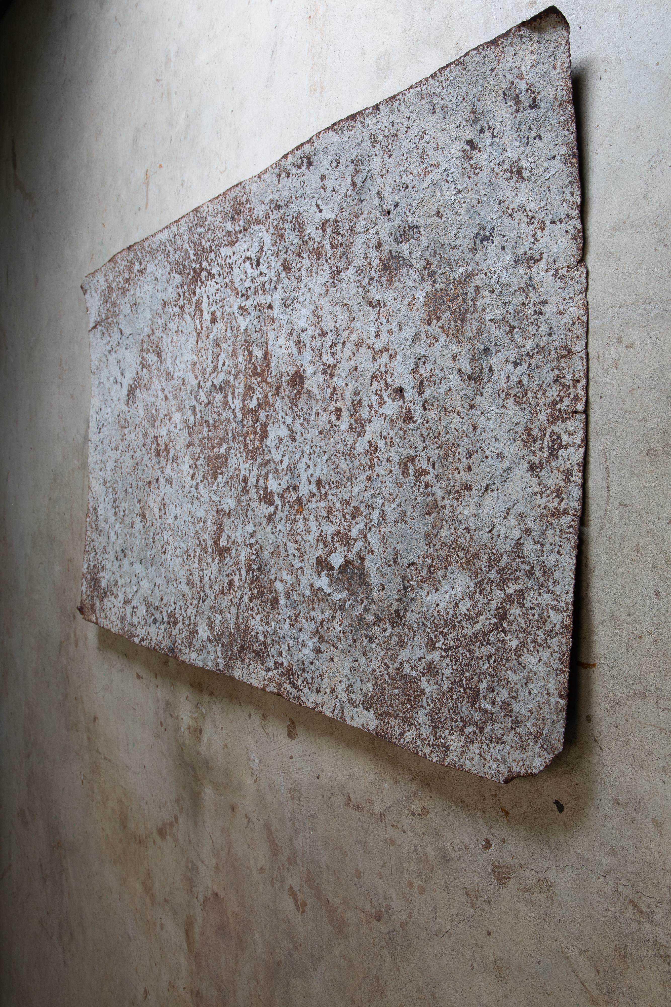 Japanese vintage large industrial rusty iron wall decor - wabi sabi objet d'art For Sale 1