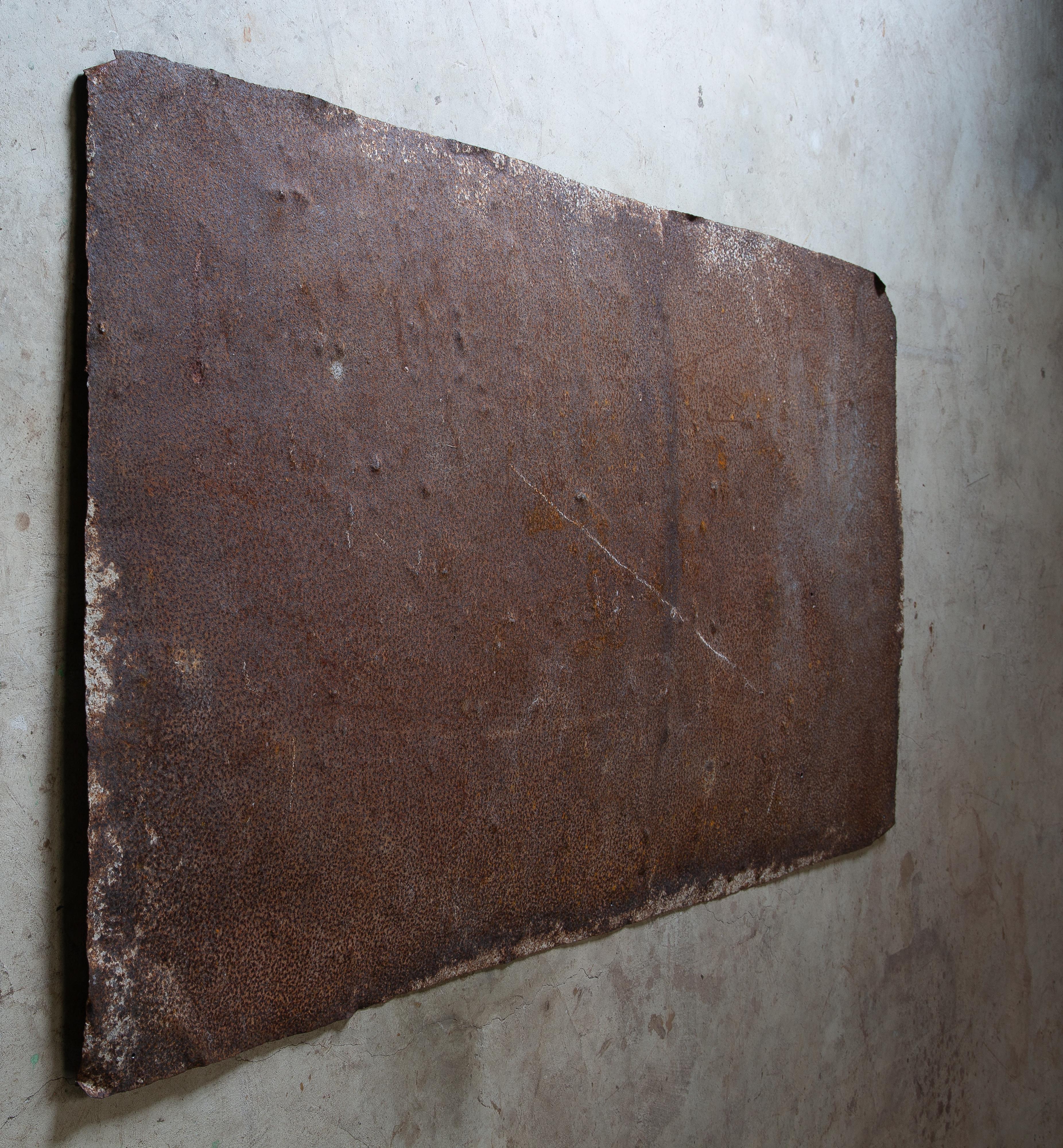 Japanese vintage large industrial rusty iron wall decor - wabi sabi objet d'art For Sale 3