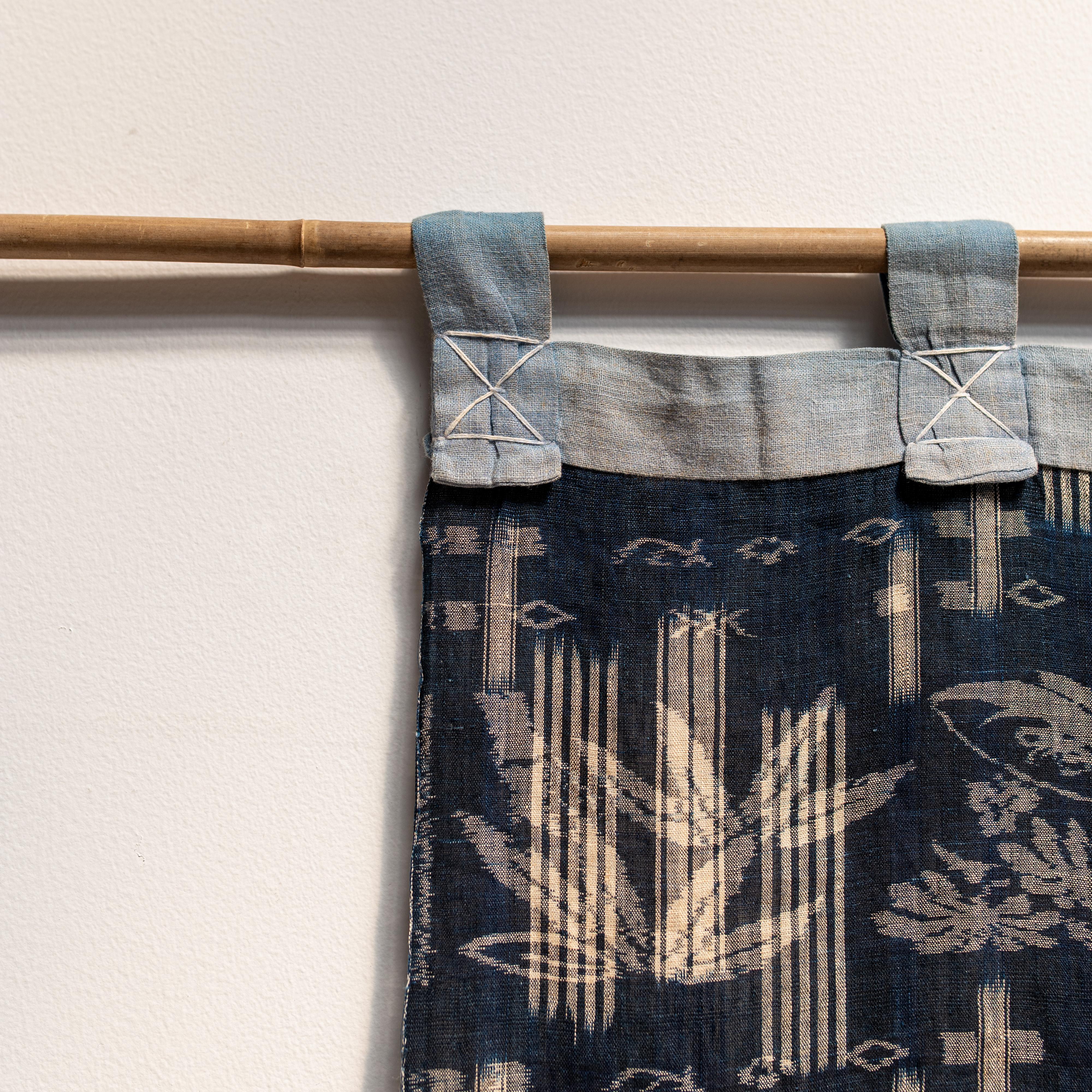 Japanese Vintage Linen Noren, Textile, Wabi Sabi, 19th Century For Sale 3
