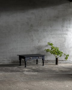 Japanese Vintage Low Table (Fuzukue), Black Finish, Early Showa Period (1926-)