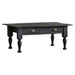 Japanese Vintage Low Table (Fuzukue), Black Finish, Early Showa Period (1926-)
