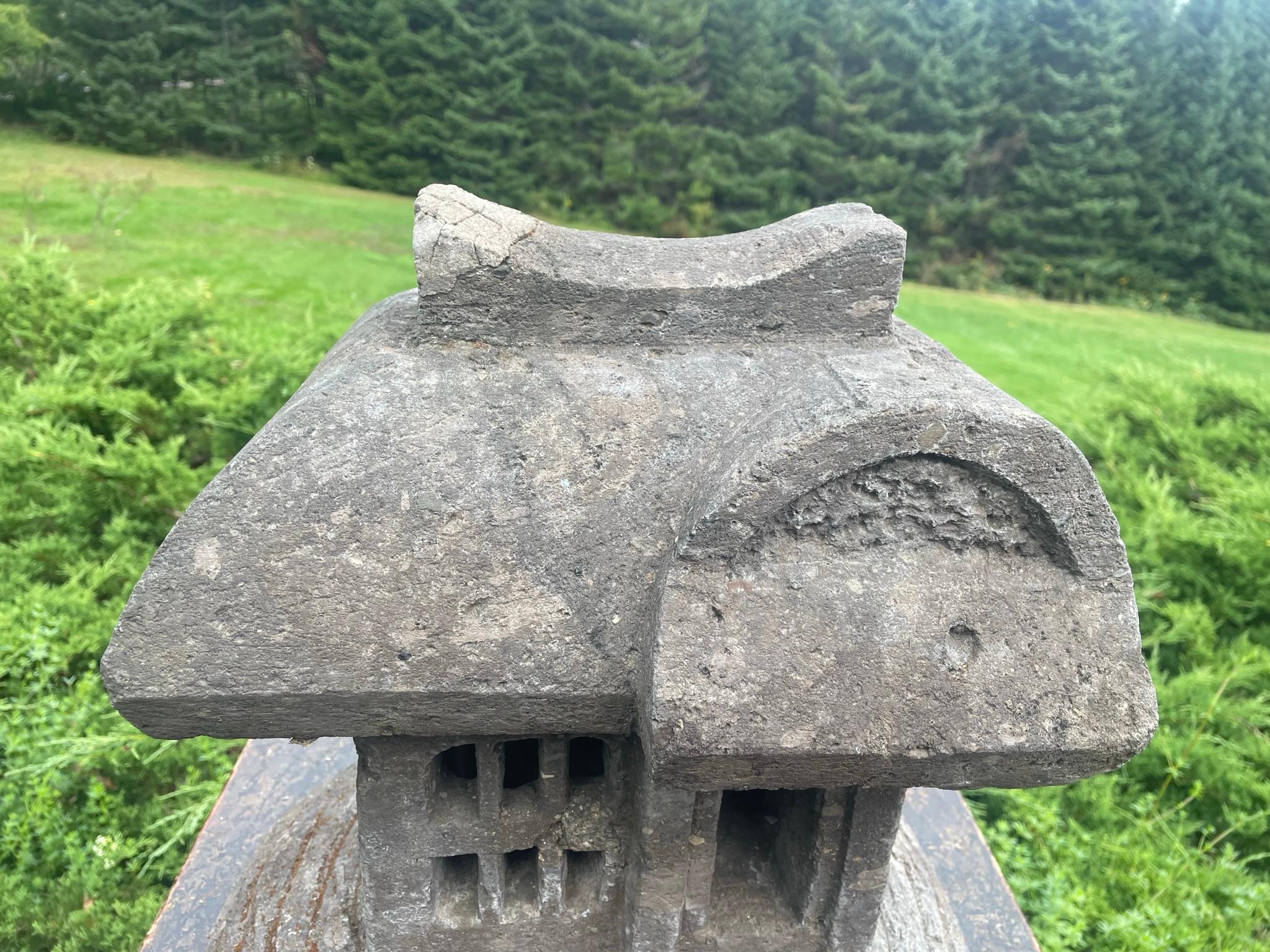 Japanisches altes Gartenhaus Modell Stein Laterne (Handgeschnitzt)