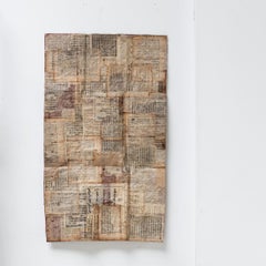 Japanese Vintage Persimmon-Dyed Patched Washi Paper Rug, 19th Century, Japan
