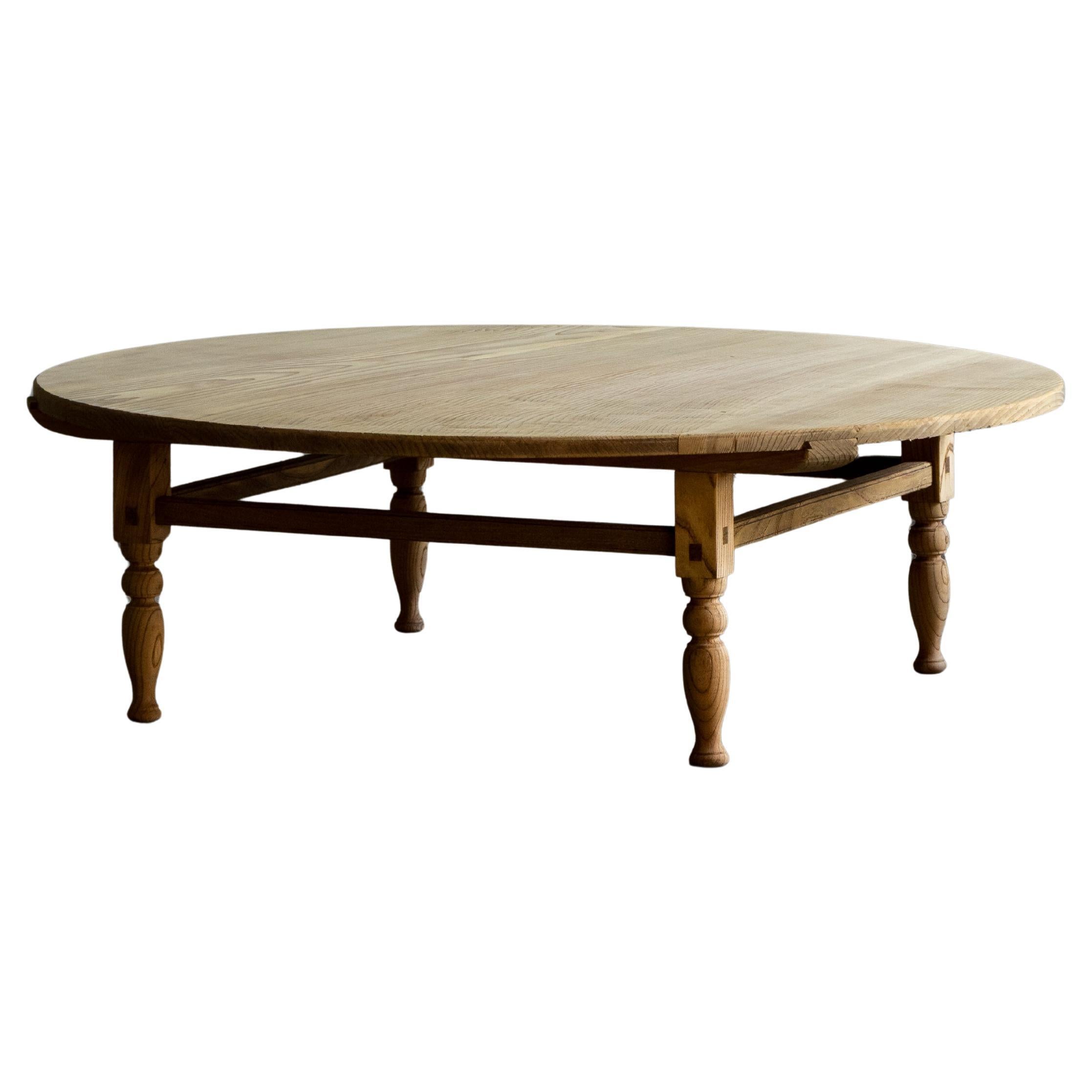 Table basse/café ronde vintage japonaise (Zataku), début Showa 1926-
