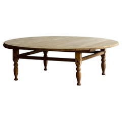 Japanese Vintage Round Low/Coffee Table (Zataku), Early Showa 1926–