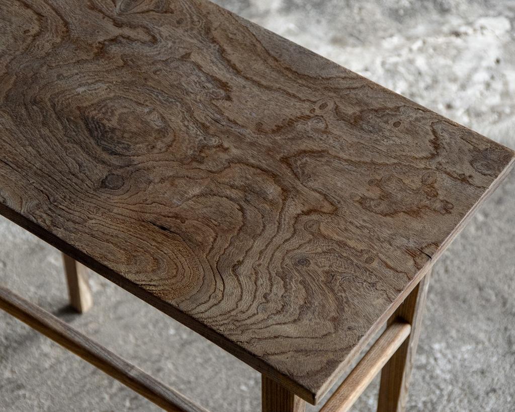 Japanese Vintage Side Table in Zelkova, Mid Showa Period '1940-' For Sale 6
