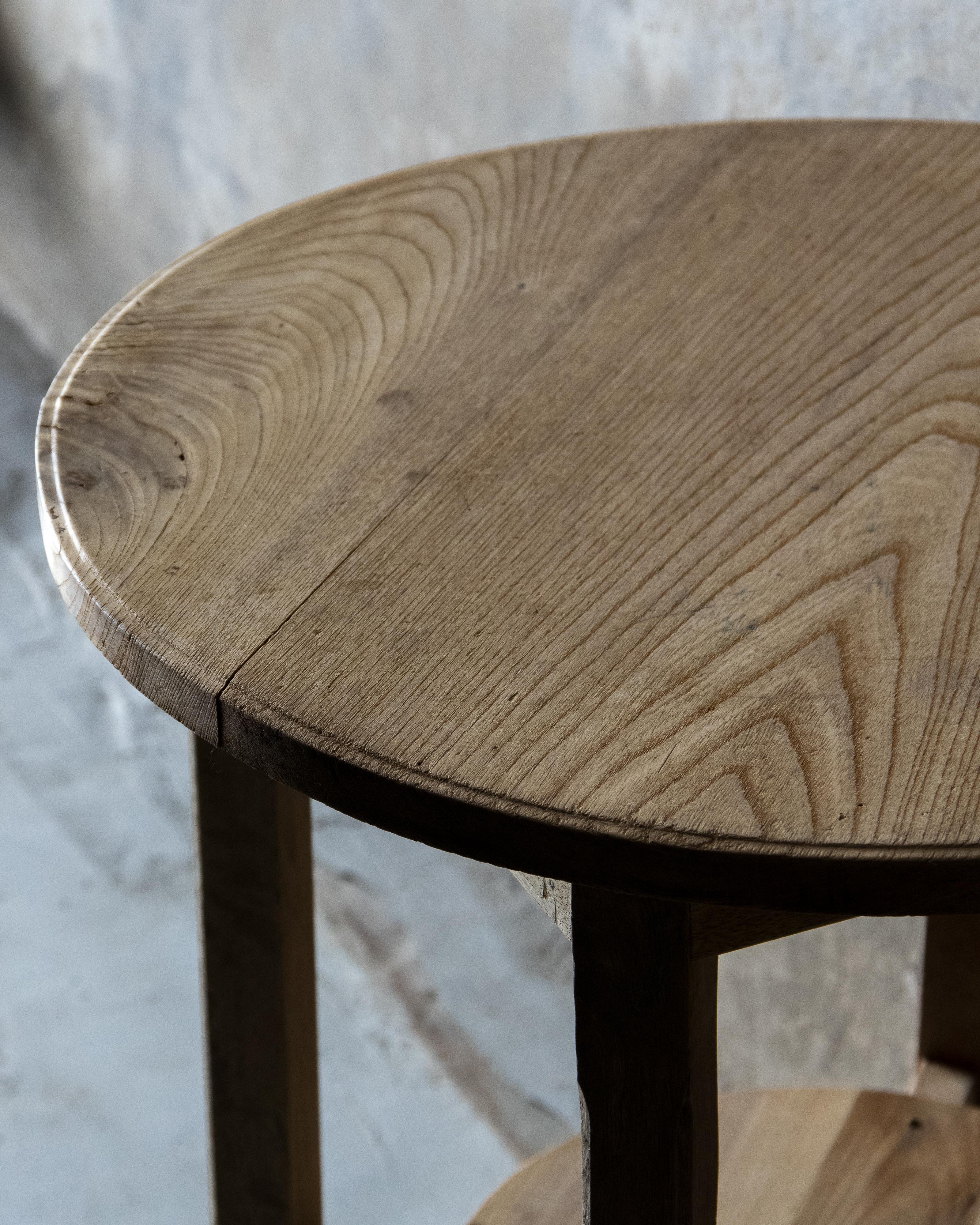 Japanese Vintage  Side Table (Round) , Natural Finish , Showa 1926– For Sale 6